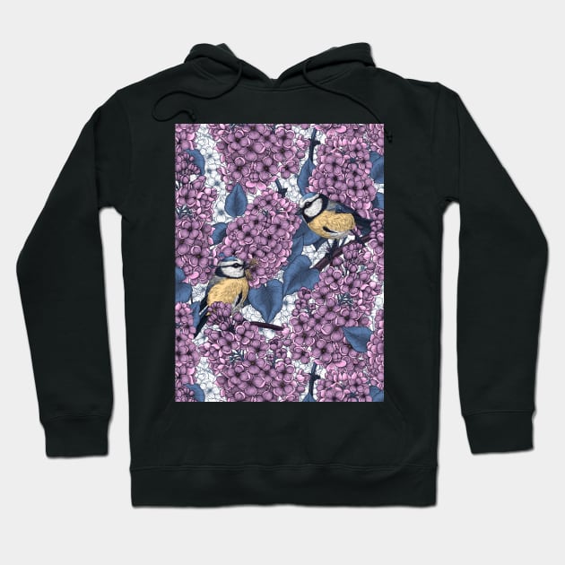 Tit birds in the lilac garden 1 Hoodie by katerinamk